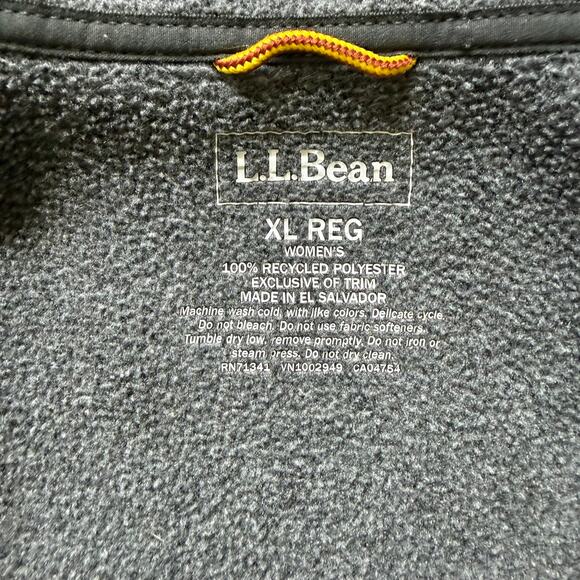 L.L.Bean Recycled Fleece Full Zip Jacket Women’s XL Gray Outdoors Hiking - Picture 9 of 11